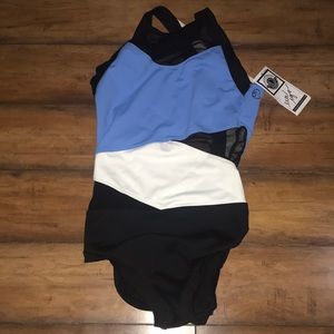 Blue Black and White EVA IGO  Leotard